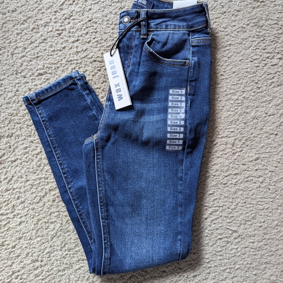 Wax Jean Dark Blue Skinny Jeans - Picture 3 of 3